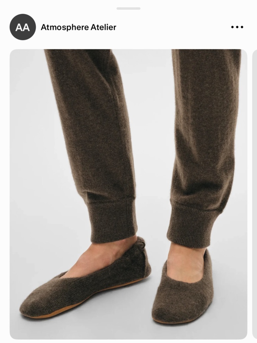 White + Warren Dark Brown Wool Ballet Slippers